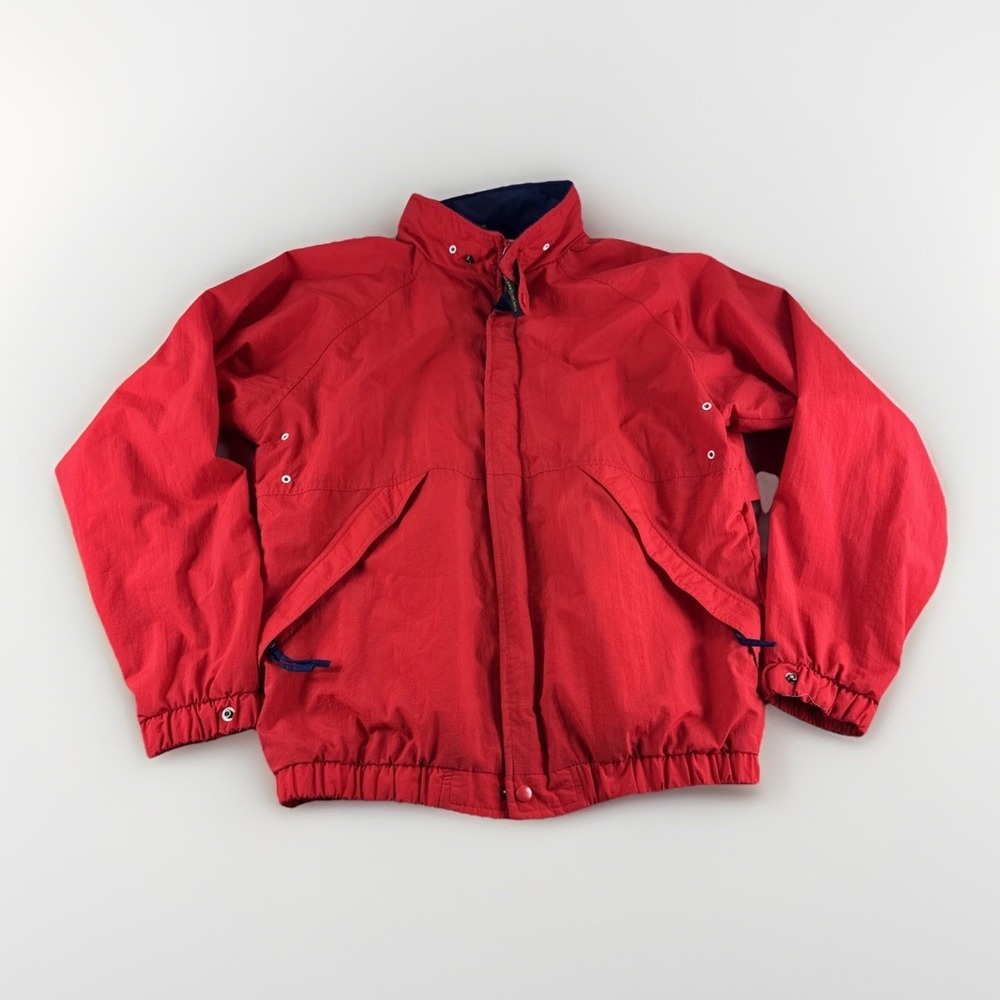 Vintage Field Stream Jacket Mens M Red Zip Up Vantage Cloth Lined Coat 90s READ